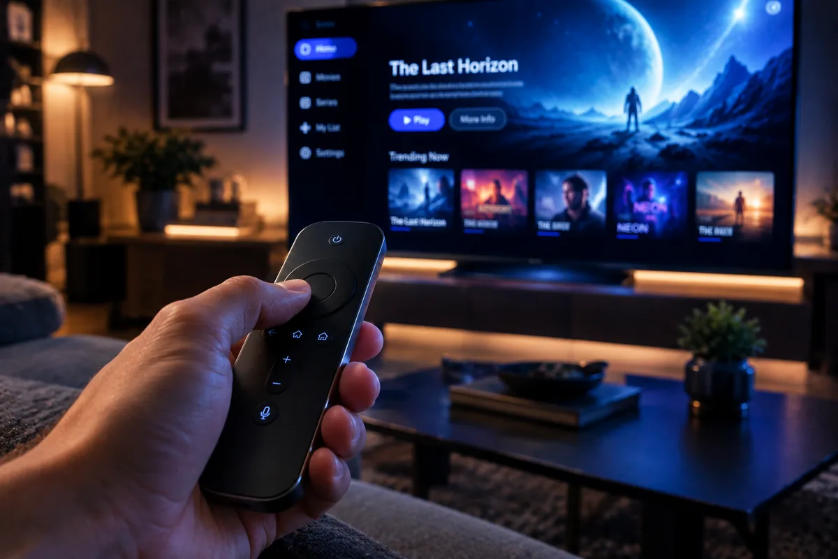 Control remoto frente a una Smart TV